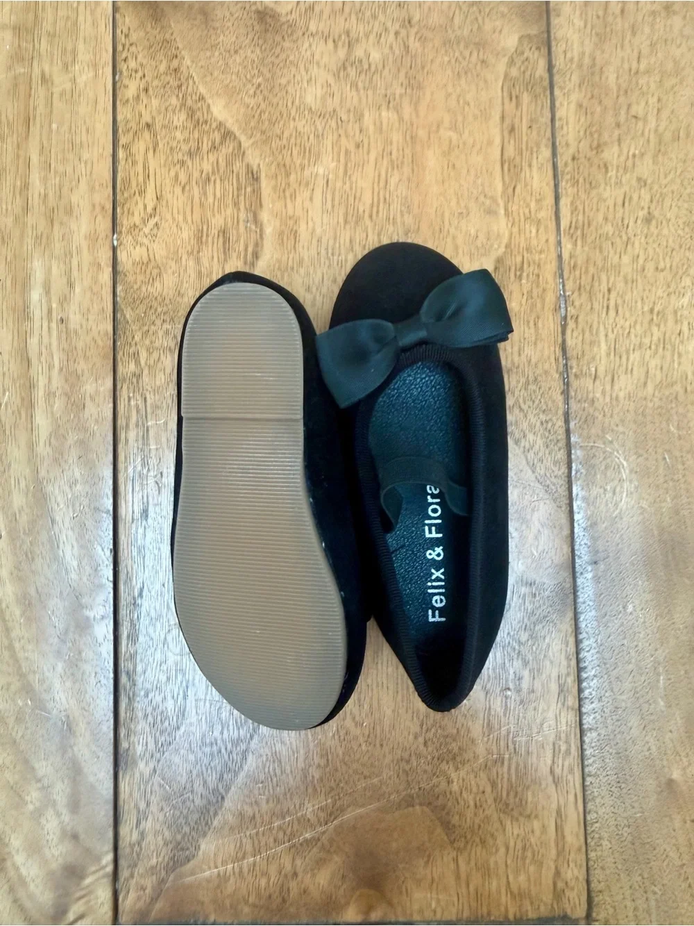 Felix & Flora Black Bow Mary Jane Flats Girls Size 7 EUC